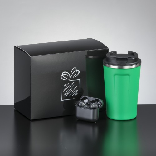 Relax set II: coffee mug 350 ml and tws dynamic earbuds