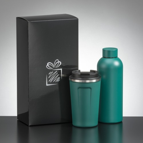 Drinkware set: Nordic coffee mug 350 ml & thermal water bottle 500 ml