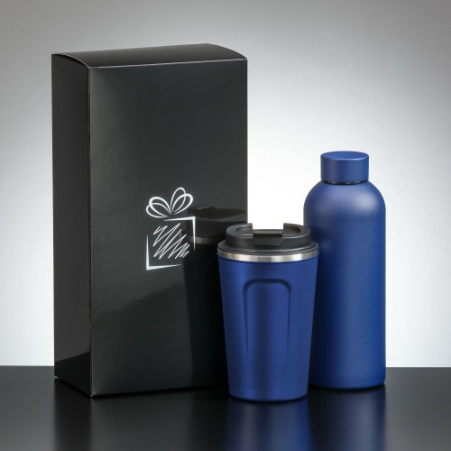 Drinkware set: Nordic coffee mug 350 ml & thermal water bottle 500 ml