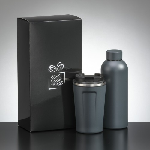 Drinkware set: Nordic coffee mug 350 ml & thermal water bottle 500 ml