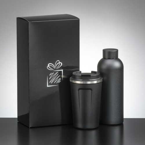 Drinkware set: Nordic coffee mug 350 ml & thermal water bottle 500 ml