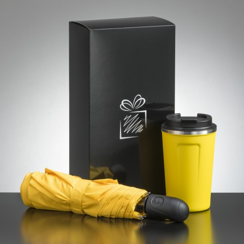 Traveller set: thermal mug Nordic 350 ml & full automatic umbrella