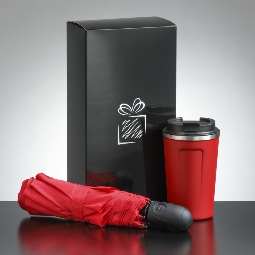 Traveller set: thermal mug Nordic 350 ml & full automatic umbrella