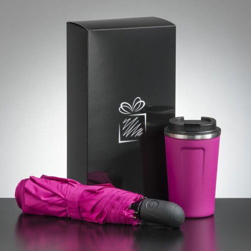 Traveller set: thermal mug Nordic 350 ml & full automatic umbrella