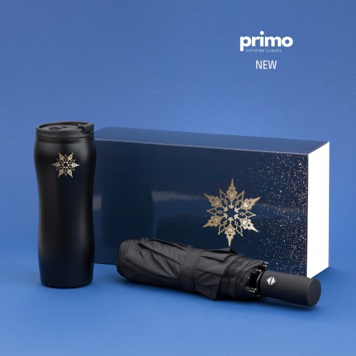 Primo christmas set: vacuum mug 450 ml & automatic umbrella