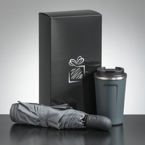 Traveller set: thermal mug Nordic 350 ml & full automatic umbrella