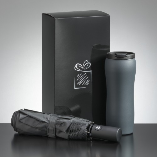 Primo set: vacuum mug 450 ml & automatic umbrella