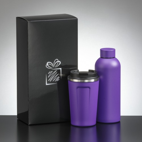 Drinkware set: Nordic coffee mug 350 ml & thermal water bottle 500 ml