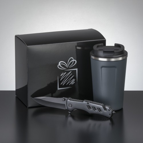 Driver set: thermal mug Nordic 350 ml & emergency knife