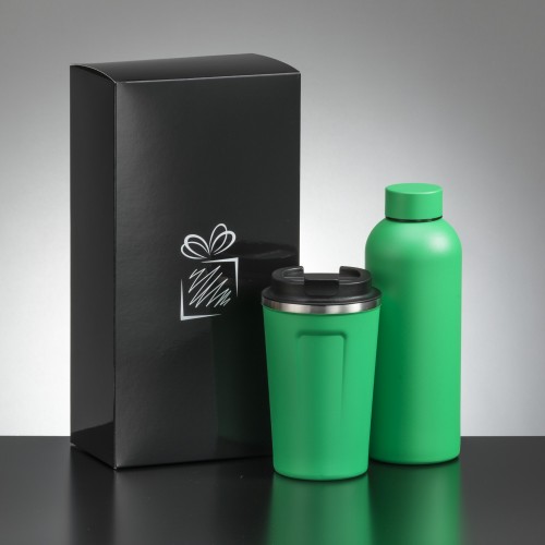 Drinkware set: Nordic coffee mug 350 ml & thermal water bottle 500 ml