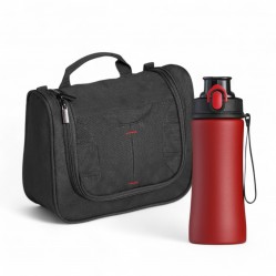 Primo set III: steel bottle and cosmetic bag