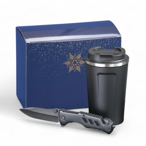 Driver set: thermal mug Nordic 350 ml & emergency knife in a christmas box