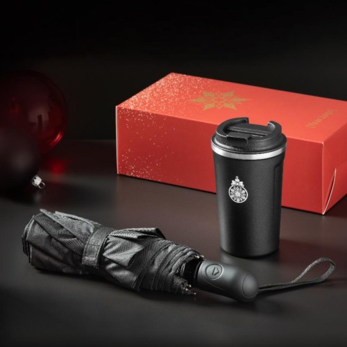 Traveller christmas set: thermal mug Nordic 350 ml. & full automatic umbrella