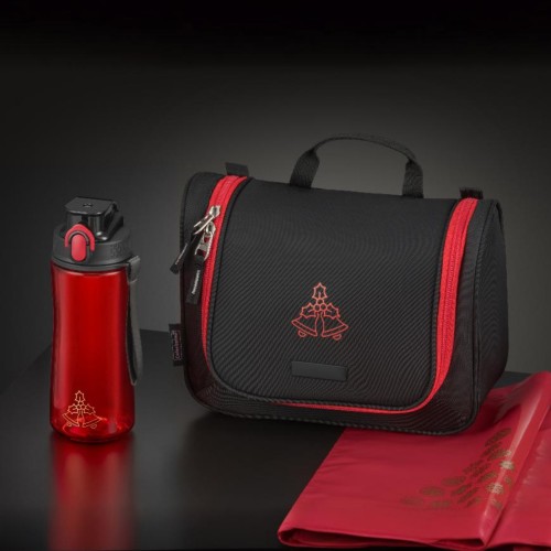 Active set: neon water bottle and Flash cosmetic bag