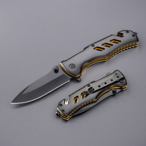 Optima emergency knife with window breaker and belt cutter