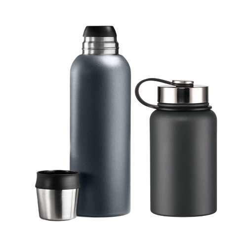 Set Nordic: all-in-one Nordic food and beverage thermos, 600 ml & steel vacuum thermos, 1000ml.