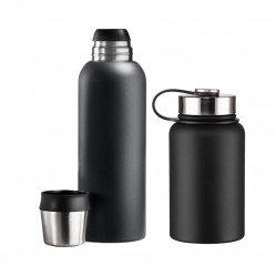 Set Nordic: all-in-one Nordic food and beverage thermos, 600 ml & steel vacuum thermos, 1000ml.